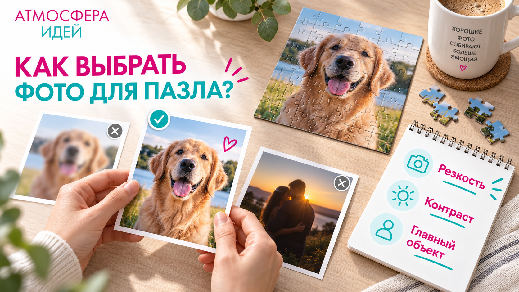 Сравнение подходящих и неподходящих фотографий для изготовления фотопазла