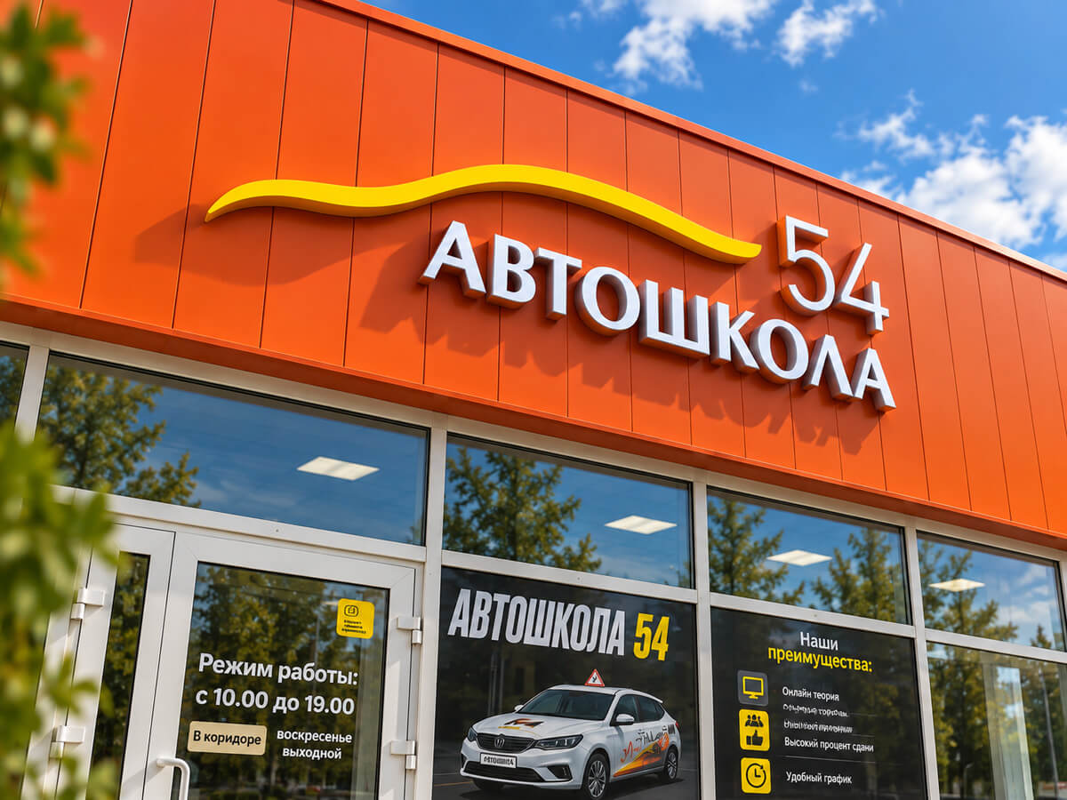 Комплексное оформление автошколы Автошкола 54